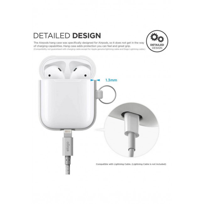 Elago Apple AirPods Shockproof Protective Hang Case with Clip