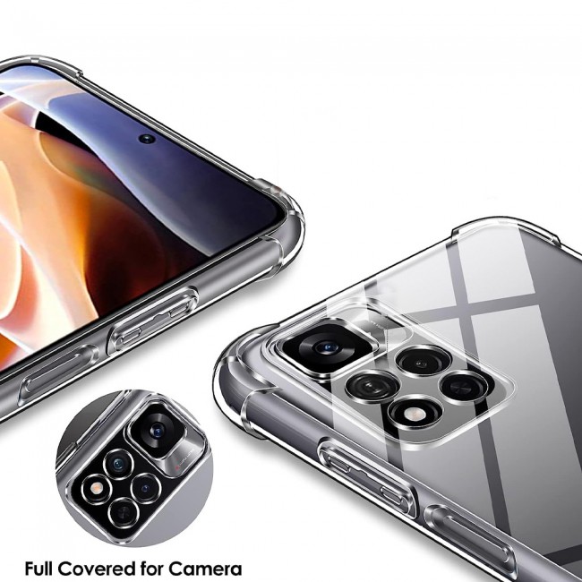 MARGOUN For Xiaomi Redmi Note 11 5G Case Cover Clear Protective TPU Four Corners Cover Transparent Soft Case