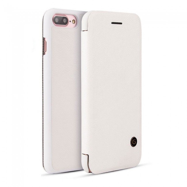 G-Case Business Series Leather Flip Case for Apple iphone 7 Plus iphone 8 Plus - White