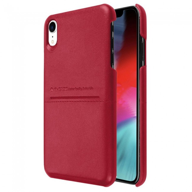 G-Case Cardcool Series Leather Case Cover for iPhone XR- Red