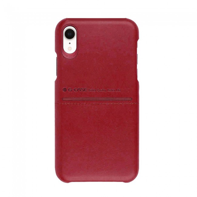 G-Case Cardcool Series Leather Case Cover for iPhone XR- Red