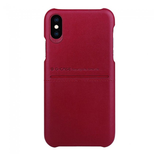 G-Case Cardcool Series Leather Case Cover for iPhone XS Max - Red