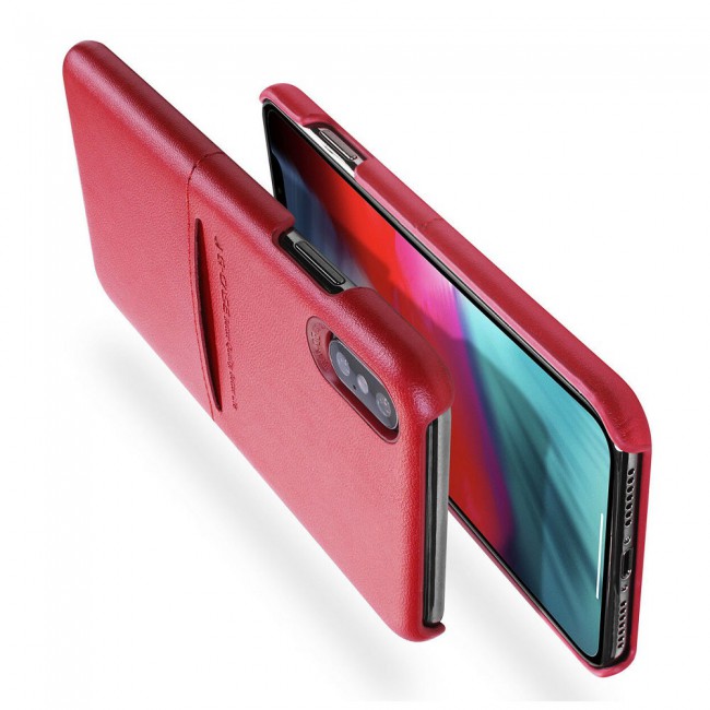 G-Case Cardcool Series Leather Case Cover for iPhone XS Max - Red
