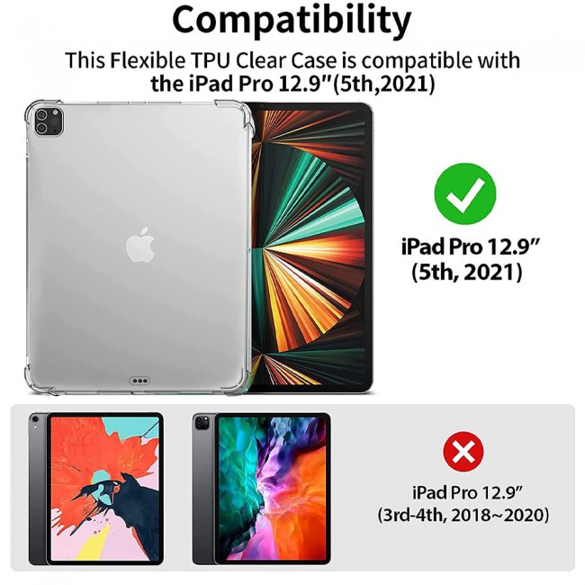 Apple iPad Pro 12.9 5th Gen 2021 Gorilla Case Cover - Clear