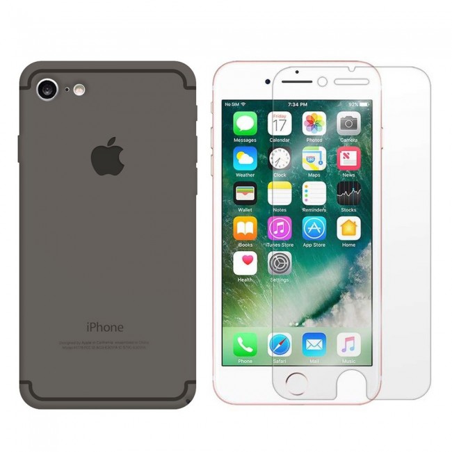 2Pack Hicool Grey Hard Cover and Clear Screen Protector for iPhone 7 and 8