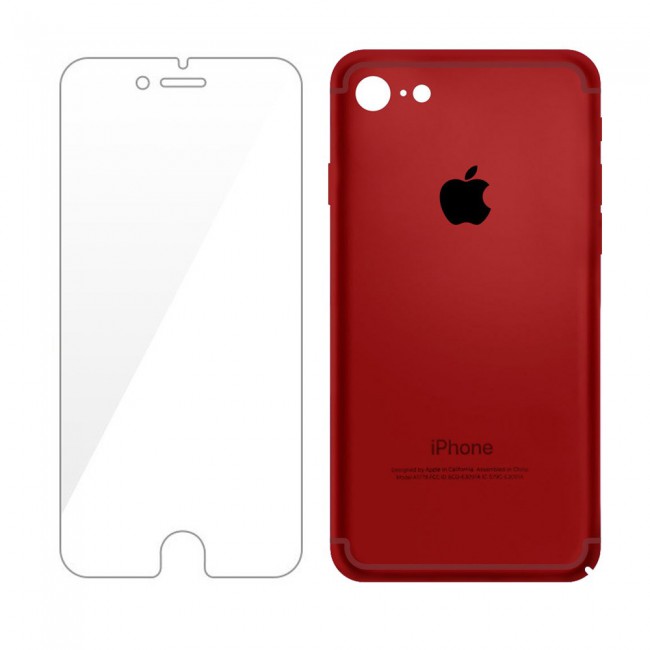 2Pack Hicool Red Hard Cover and Clear Screen Protector for iPhone 7 and 8