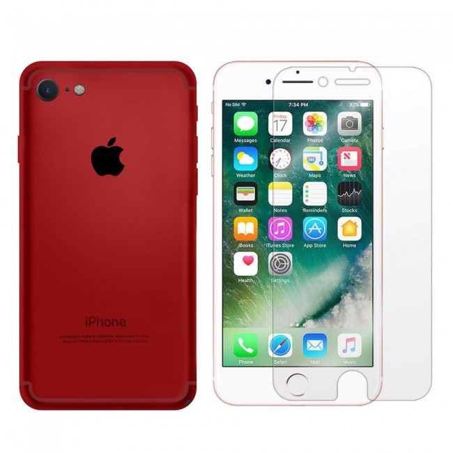 2Pack Hicool Red Hard Cover and Clear Screen Protector for iPhone 7 and 8