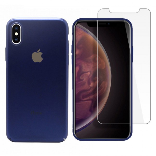 2Pack Hicool Blue Hard Cover and Clear Screen Protector for iPhone X and XS