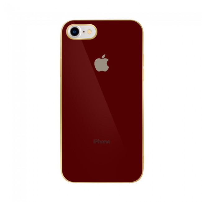 2Pack Hicool Maroon Hard Cover and Clear Screen Protector for iPhone 7 and 8