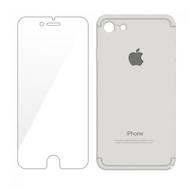 2Pack Hicool Light Grey Hard Cover and Clear Screen Protector for iPhone 7 and 8