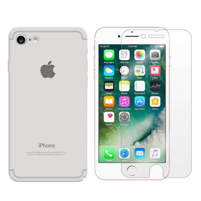 2Pack Hicool Light Grey Hard Cover and Clear Screen Protector for iPhone 7 and 8