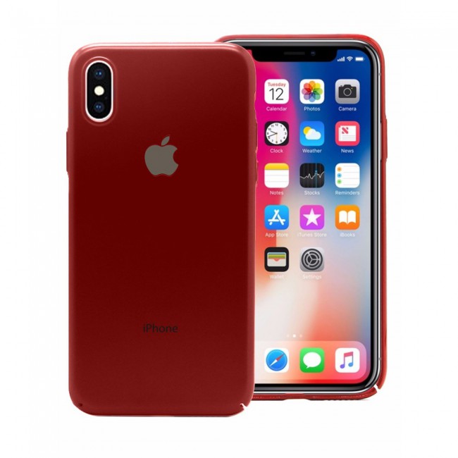 2Pack Hicool Red Hard Cover and 3D Screen Protector for iPhone X and XS