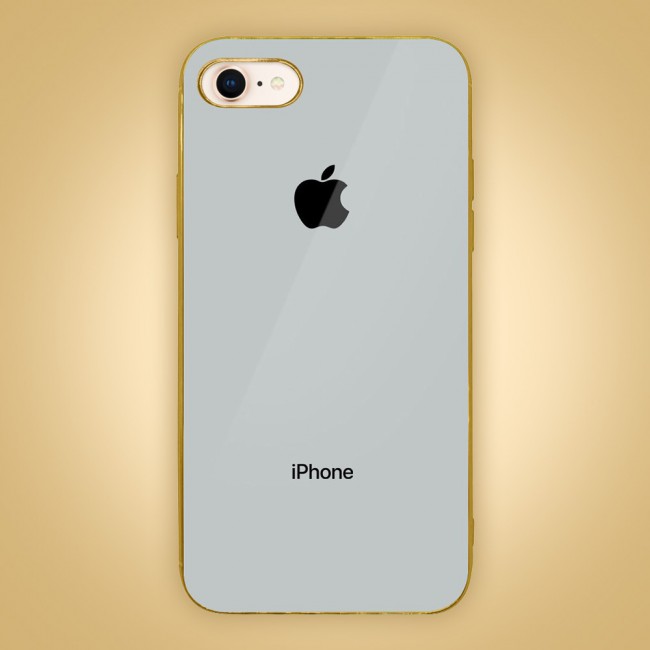 iphone 7 and 8 Case Cover Gold Edge Hicool - Silver