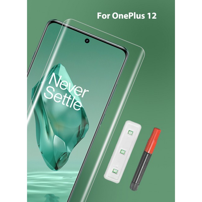 MARGOUN Oneplus 12 Screen Protector 9H Hardness HD Scratch Resistance Screen Protector UV Tempered Glass film Curved Screen Protector UV Glue for UV Tempered Glass film