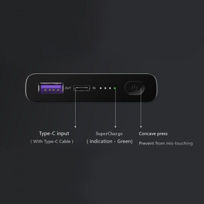 HUAWEI AP09Q 10000mAh Type C Fast Charge Power Bank - Black 