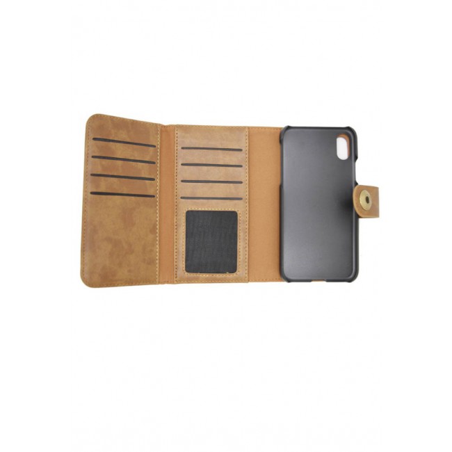 Margoun JDK Wallet Case for Apple iPhone X Flip Cover (RAM) - Brown