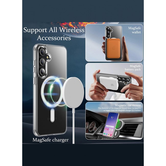 MARGOUN Samsung Galaxy S24 Case Translucent TPU Bumper Shockproof Phone Cover with Built-in Magnet Non-Yellowing Case Cover Compatible with MagSafe