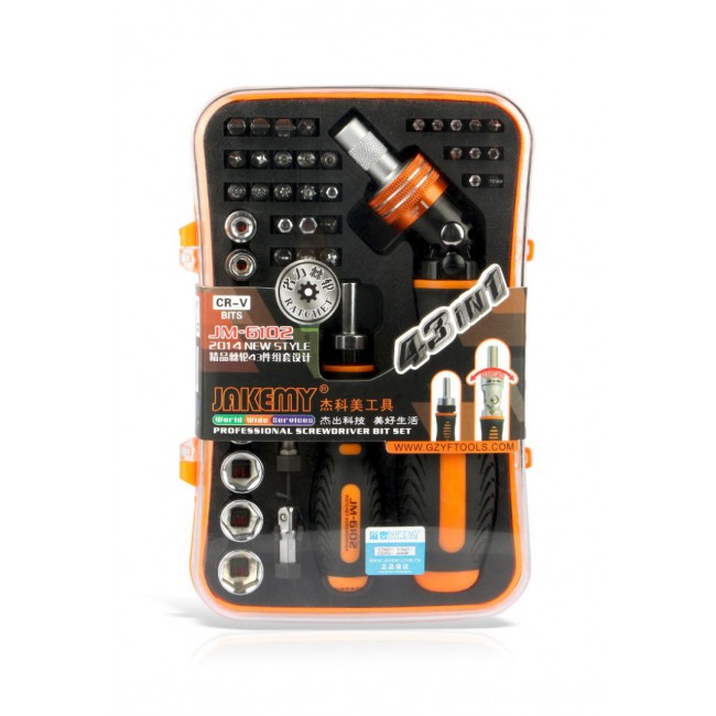 JAKEMY JM-6102 Universal Ratchet Screwdriver Bit Tool Set for PC Computer Mobile Repair