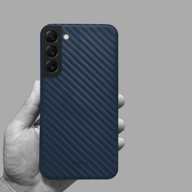 K-Doo Air Carbon Case with Carbon Fiber Design for Samsung Galaxy S22 Plus – Blue
