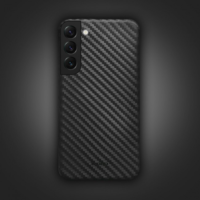K-Doo Air Carbon Case with Carbon Fiber Design for Samsung Galaxy S22 – Black