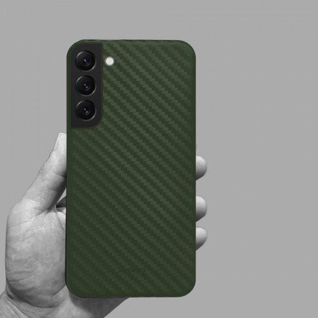 K-Doo Air Carbon Case with Carbon Fiber Design for Samsung Galaxy S22 – Green