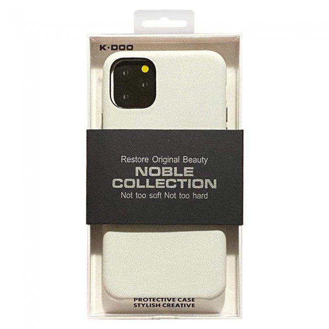 K-Doo Noble Collection Genuine Leather Case for iPhone 12 Pro Max - White