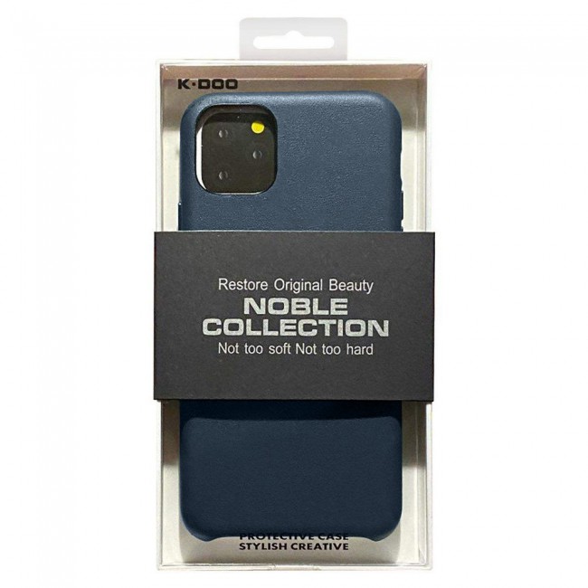 K-Doo Noble Collection Genuine Leather Case for iPhone 12 - Dark Blue