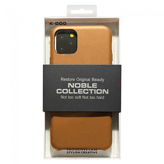 K-Doo Noble Collection Genuine Leather Case for iPhone 11 Pro Max - Brown