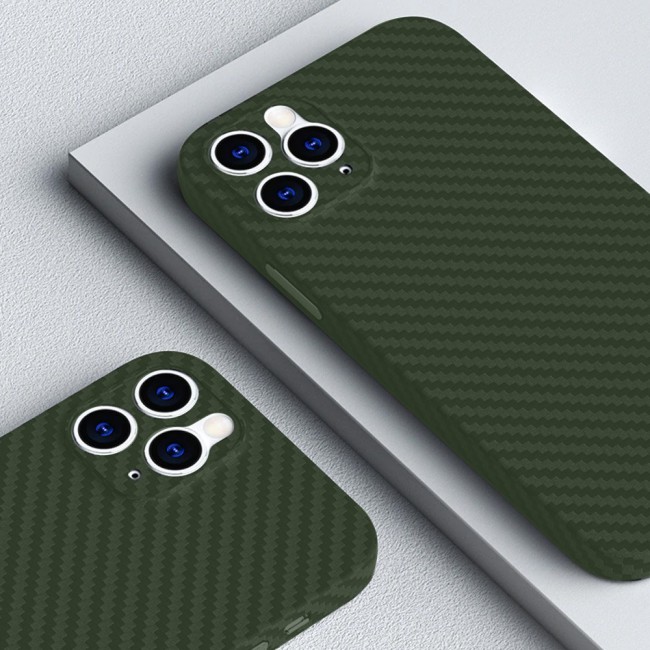 K-Doo Air Carbon Case with Carbon Fiber Design for iPhone 11 Pro – Green