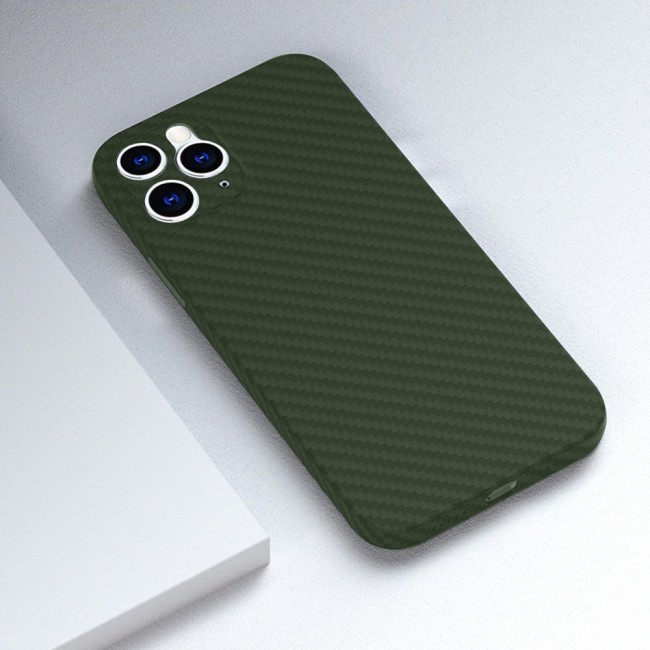 K-Doo Air Carbon Case with Carbon Fiber Design for iPhone 11 Pro – Green