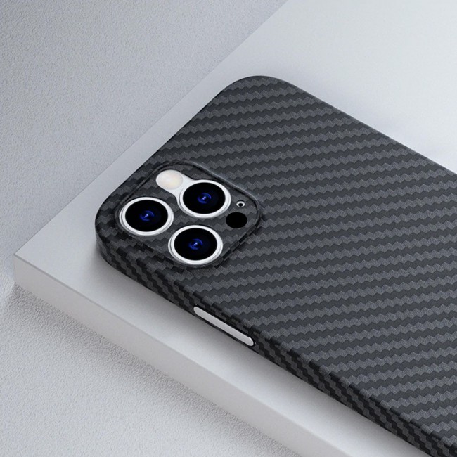 K-Doo Air Carbon Case with Carbon Fiber Design for iPhone 12 Pro – Black