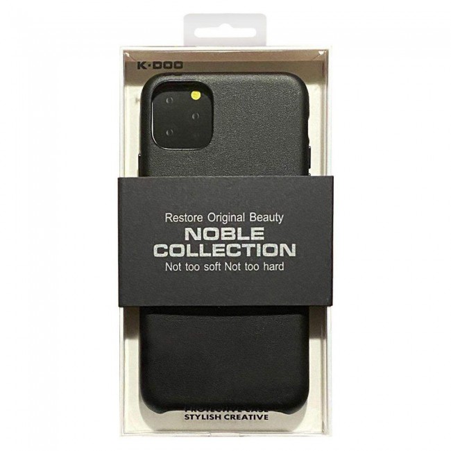 K-Doo Noble Collection Genuine Leather Case for iPhone 13 - Black
