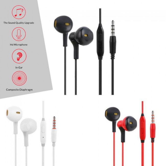 Kin K38 Stereo in-Ear Headphone with Microphone - Red