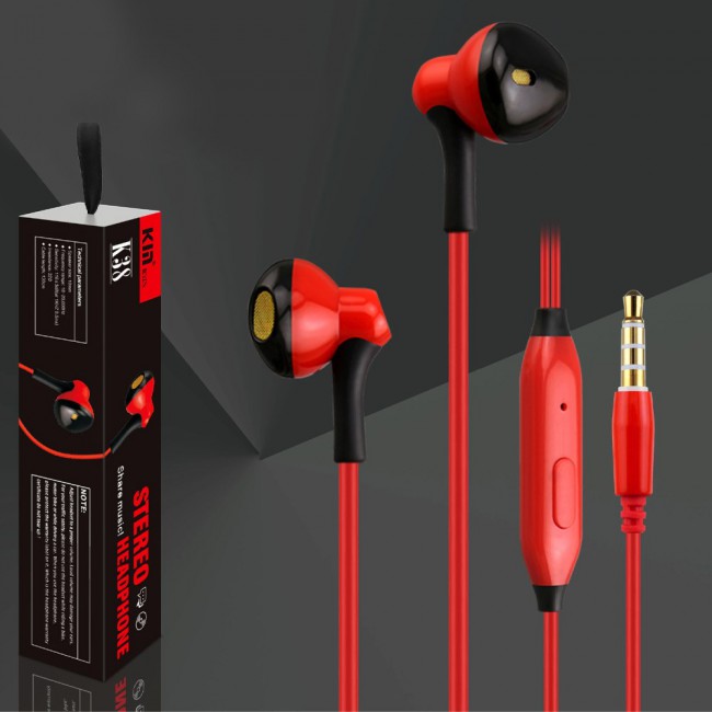 Kin K38 Stereo in-Ear Headphone with Microphone - Red
