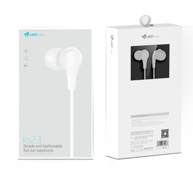 Kuke Design Ks23 Universal Flat In-Ear Headset with Mic