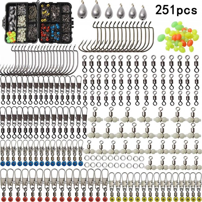 Margoun 251 Pcs Fishing Tackle Kit Fishing Equipment Box