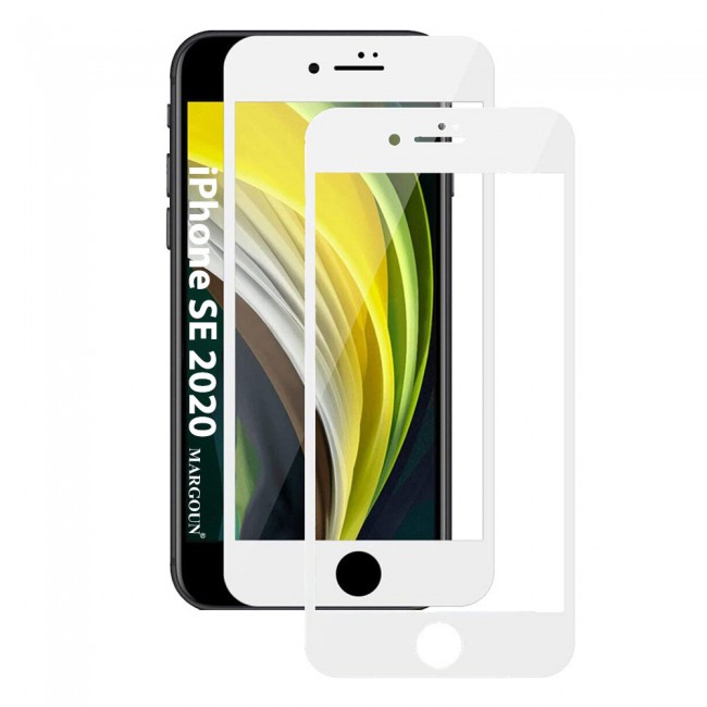 Apple iPhone SE 2020 Tempered 3D Glass 2-Pack Super Shieldz Margoun - White Frame