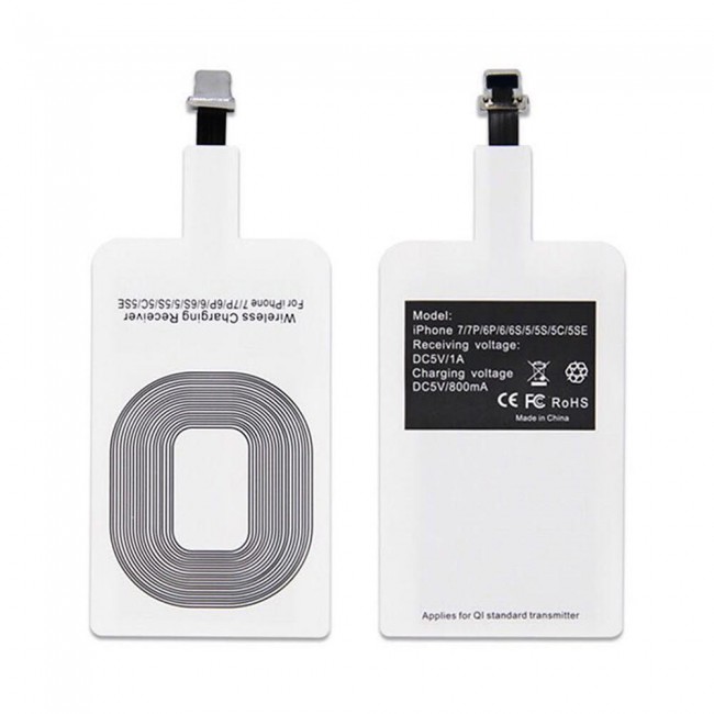 Margoun Qi Wireless Charging Receiver Adapter for iPhone - White