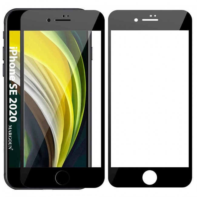Apple iPhone SE 2020 Tempered 3D Glass 2-Pack Super Shieldz Margoun- Black Frame