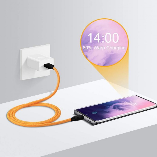 3 Pack Of OnePlus Fast Charge Type-C USB Cable Orange