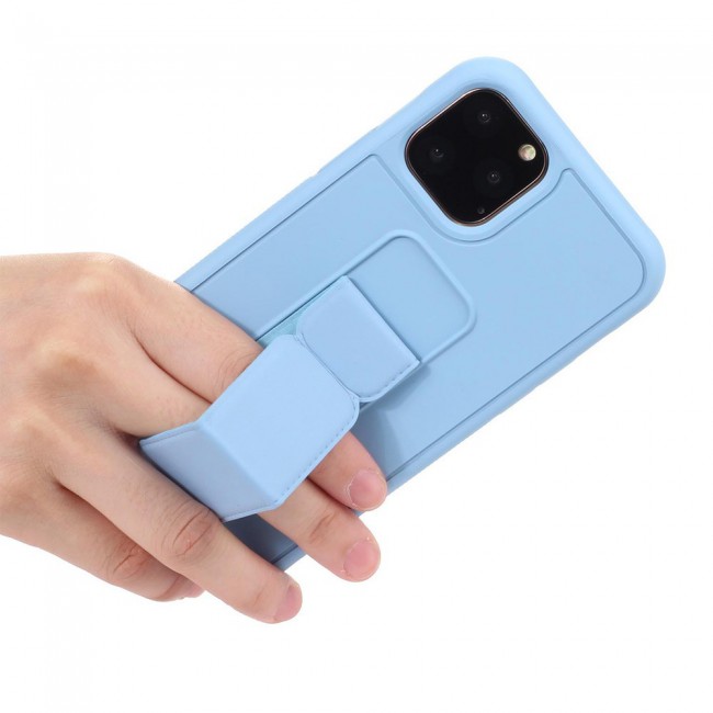 iPhone 12 Pro - New Margoun Silicone Cover with 2 in 1 Finger Grip and Phone Stand - Black