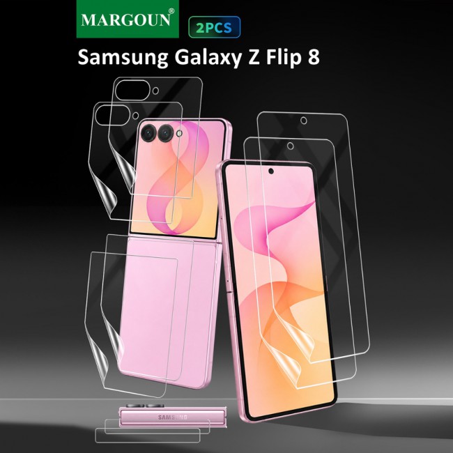 2 Pack HD Clear Compatible with Samsung Galaxy Z Flip 8 Screen Protector Film , Flexible Hydrogel (NOT Glass) Front Cover Guard