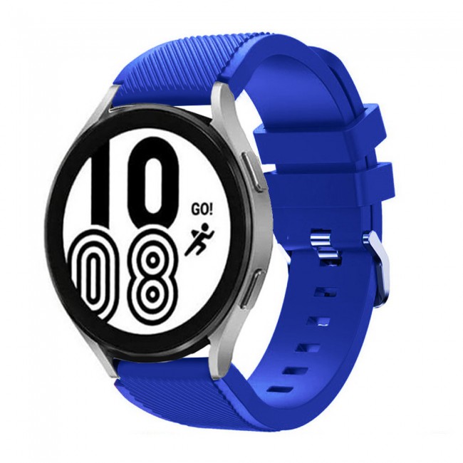 20mm Textured Silicone Watch Band for Samsung Galaxy Watch 4 and 4 Classic 40-44mm 42-46mm Henlein Series by Margoun - Dark Blue