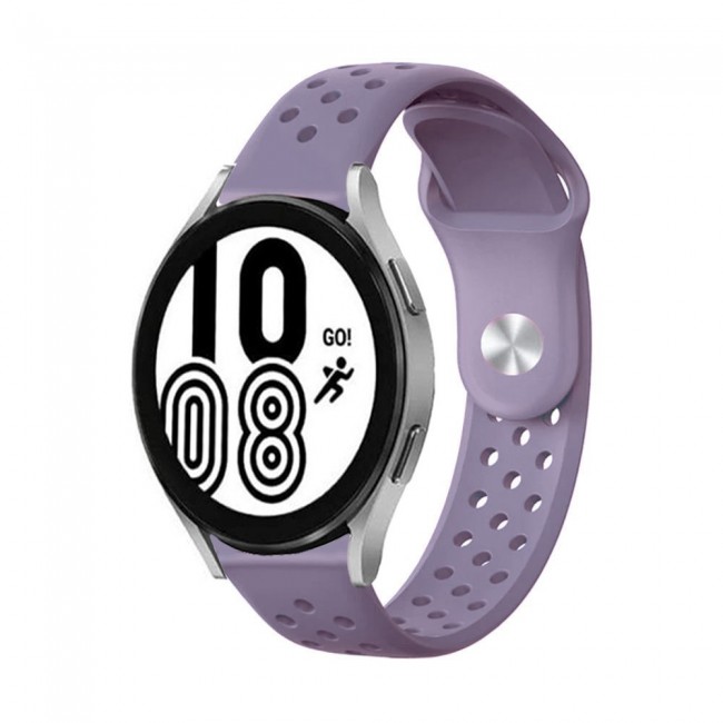 20mm Silicone Nike Design Band for Samsung Galaxy Watch 4 and 4 Classic 40-44mm 42-46mm Henlein Series by Margoun - Purple