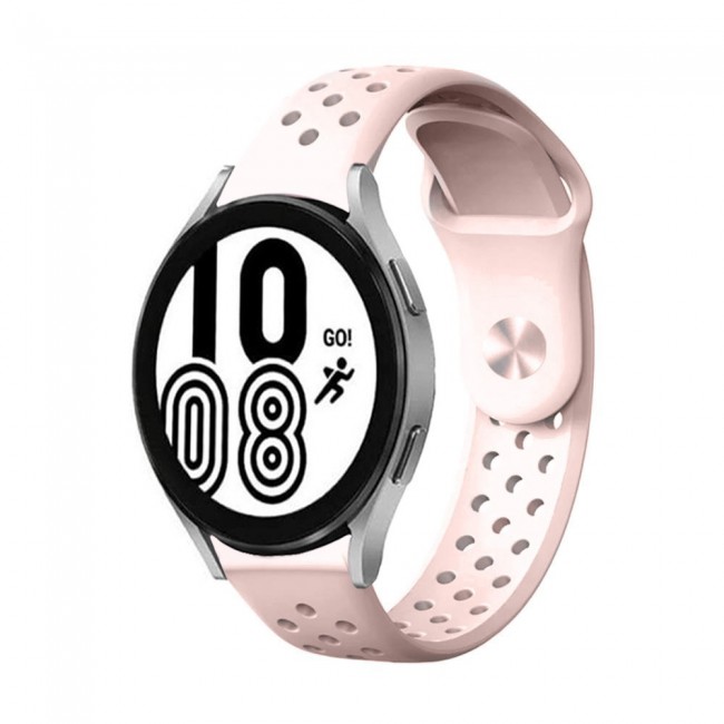 20mm Silicone Nike Design Band for Samsung Galaxy Watch 4 and 4 Classic 40-44mm 42-46mm Henlein Series by Margoun - Rose Gold