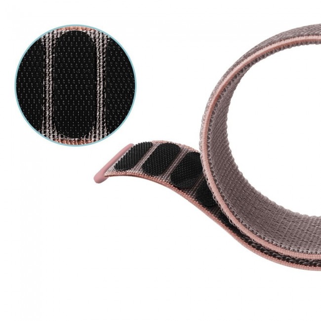 20mm Nylon Sport Watch Band for Samsung Galaxy Watch 4 and 4 Classic 40-44mm 42-46mm Henlein Series by Margoun - Pink Sand