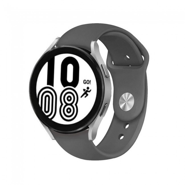 20mm Soft Silicone Band for Samsung Galaxy Watch 4 and 4 Classic 40-44mm 42-46mm Henlein Series by Margoun - Grey