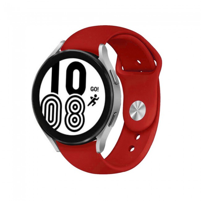20mm Soft Silicone Band for Samsung Galaxy Watch 4 and 4 Classic 40-44mm 42-46mm Henlein Series by Margoun - Red