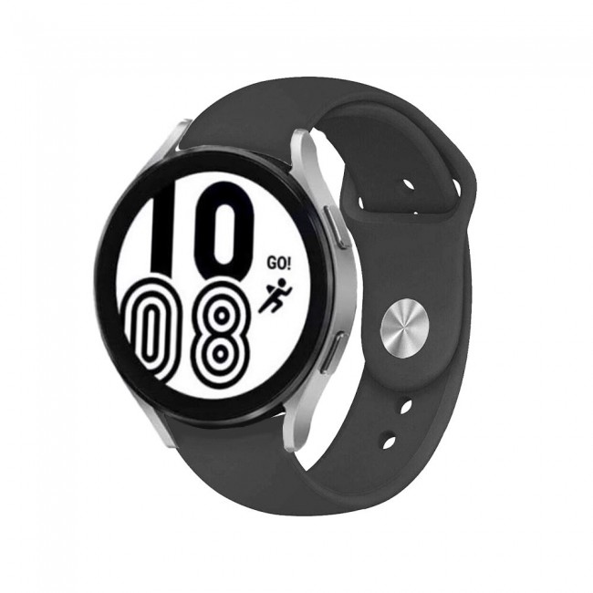20mm Soft Silicone Band for Samsung Galaxy Watch 4 and 4 Classic 40-44mm 42-46mm Henlein Series by Margoun - Dark Grey