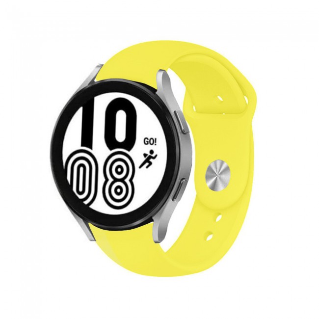20mm Soft Silicone Band for Samsung Galaxy Watch 4 and 4 Classic 40-44mm 42-46mm Henlein Series by Margoun - Yellow